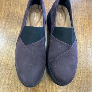 Clarks Dark Purple Casual Slip-Ons